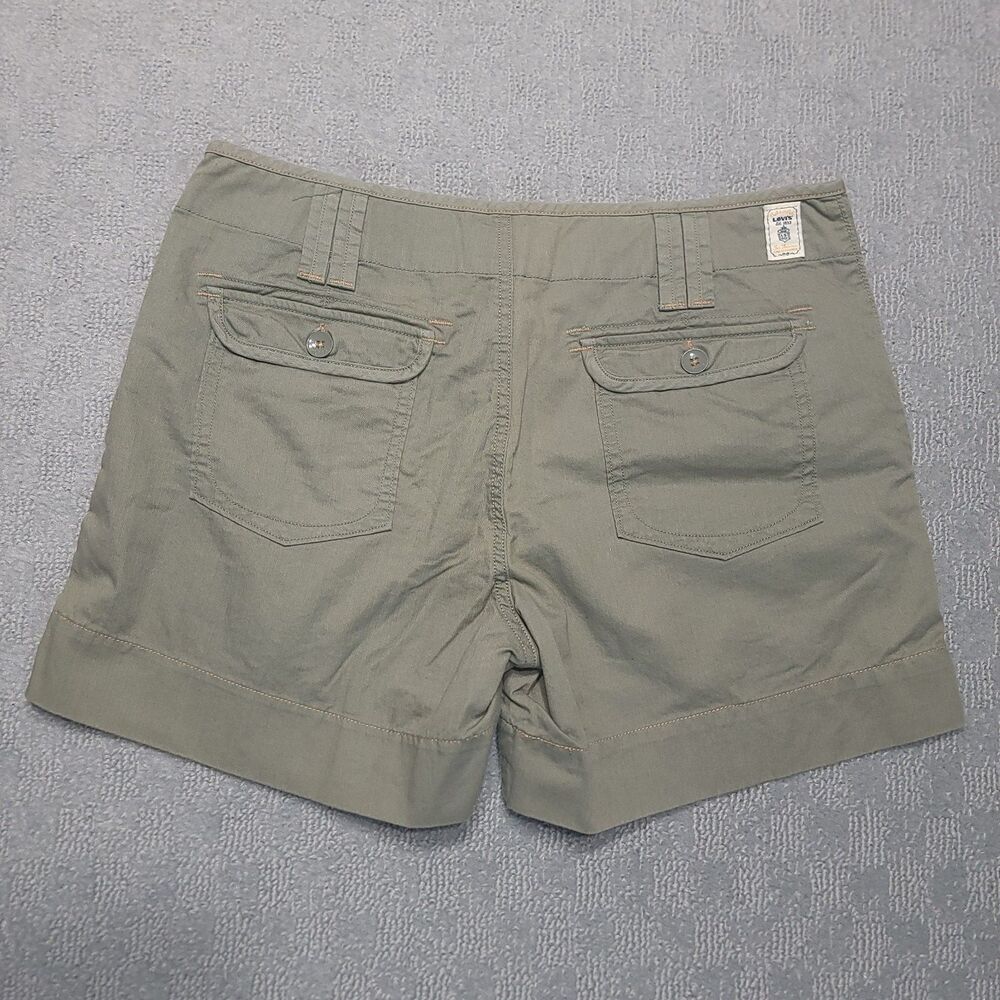 Levis "Crafted With Pride" Shorts Womens 10 Mid Rise Chino Green Cotton - Picture 3 of 16